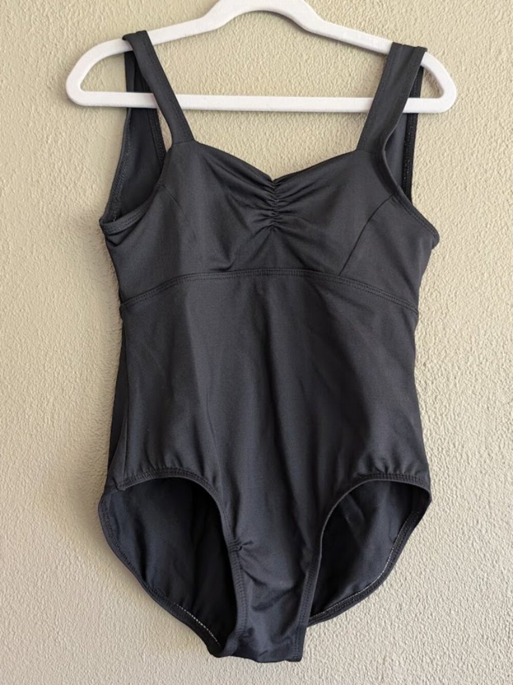 Suffolk Dance * Petite Adult Black Pinch Front Empire Tank Leotard